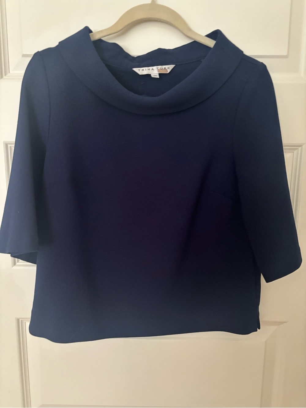 Trina Turk Deep Navy Cowl Neck Top